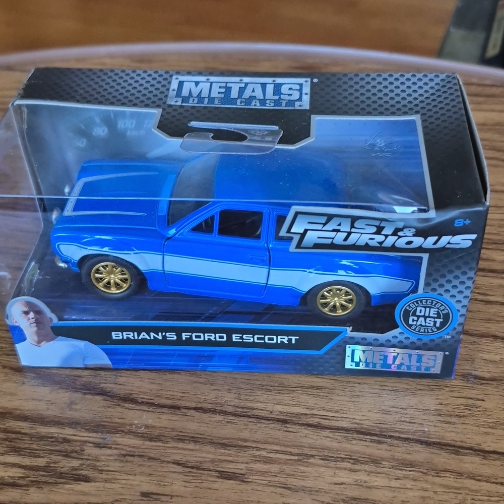 Fast And Furious Brains Ford Escort  Metal Die-Cast Car New And Sealed.
